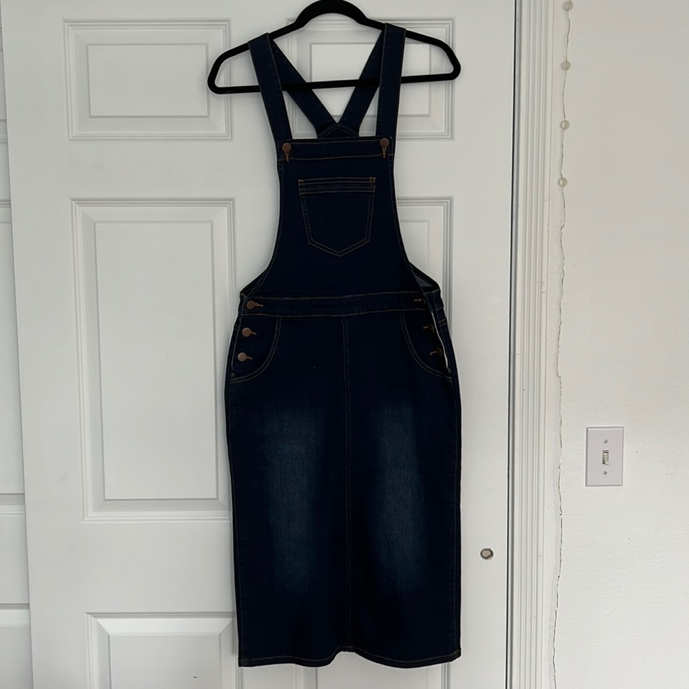 Denim Skirt Overalls Size L